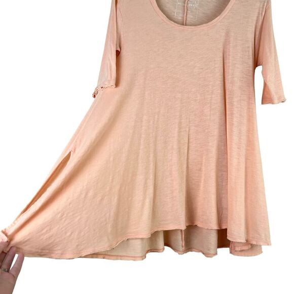 Free People We The Free Scoop Neck‎ Oversized Tunic Top Short Sleeve Pink, Small - Picture 8 of 11